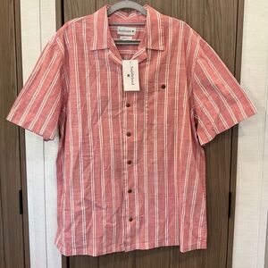 NWT Saddlebred Classic Fit Mens Short Sleeve Kahlo Cora Striped Shirt Size L